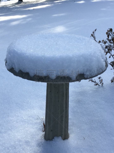 鸟食盆,垂直画幅,白色,美国,冬天,雪,无人,深雪,深度计,户外