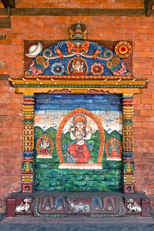 杜尔迦,墙,寺庙,印度教女神,durga puja festival,浅浮雕,垂直画幅,绘画插图