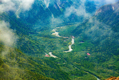 河流,森林,流水,梓川,烧岳,中部山岳国立公园,飞驒山脉,原生林,长野县,休闲活动
