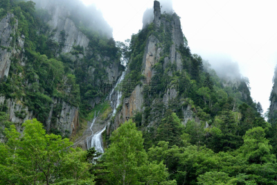 雾,沟壑,层云峡,自然,星系,水平画幅,瀑布,无人,早晨,北海道