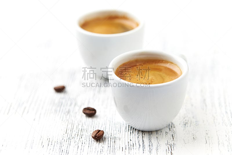 浓咖啡,杯,两个物体,咖啡杯,大理石,烤咖啡豆,咖啡馆,水平画幅,无人,热饮