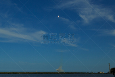 火箭,卡纳维尔角,天空,美国,水平画幅,无人,蓝色,佛罗里达,彩色图片,空间探索