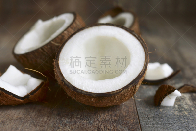 椰子,特写,褐色,水平画幅,素食,无人,生食,膳食,乡村风格,部分