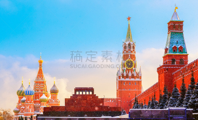 陵墓,冬天,克里姆林宫,斯巴斯基塔,围墙,红场,俄罗斯人,外立面,水平画幅,雪