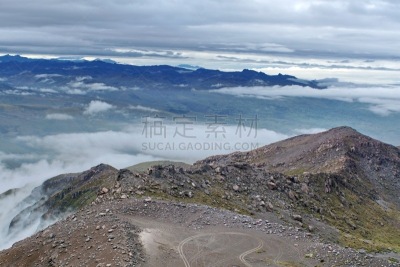卡扬贝,山谷,火山,低视角,卡杨贝,拉丁美洲,云,图像,厄瓜多尔,沟壑