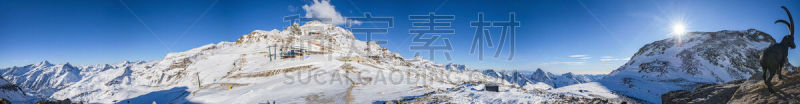 滑雪坡,莫堤玫瑰山,天空,度假胜地,水平画幅,皮埃蒙特,奥斯塔山谷,雪,无人,户外
