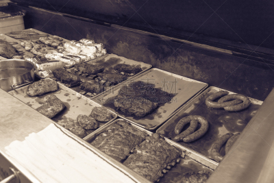 德克萨斯,美国,古典式,简单,纯净水,烤肉架,牛排,肋骨,食品,酱汁
