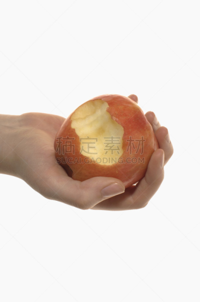 纽约,咬一口,女性,白色背景,背景分离,概念,健康食物,垂直画幅,食品,图像