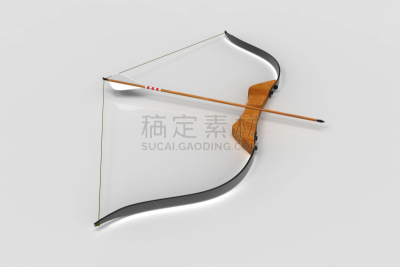 三维图形,白色背景,弓箭,射箭弓,大弓,箭术,传统,箭,军火,古董