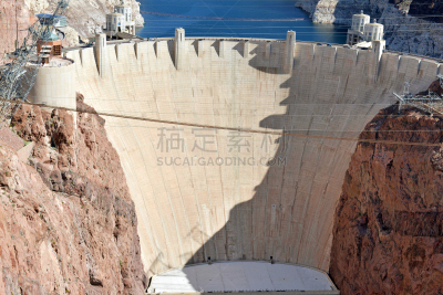 胡佛大坝,工程,著名景点,拉斯维加斯,内华达州,平衡折角灯,东南,水,水平画幅,能源