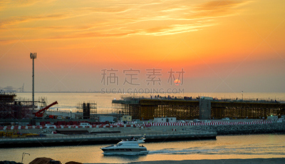 建筑业,游艇,迪拜棕榈岛,移动式起重机,起重机抓斗,阿拉伯海,迪拜码头,摩托游艇,建筑平台,水