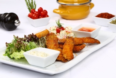 炸鸡,条纹,碎屑,横截面,部分,炸制食物,背景分离,裹面包屑,餐具,棍