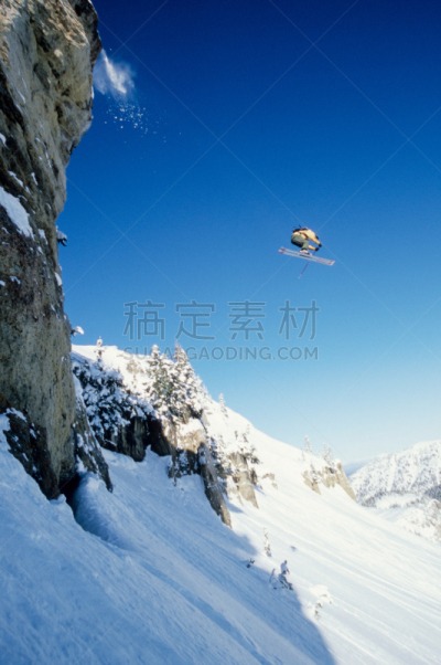 空中技巧,垂直画幅,塔夷,悬崖,冬季运动,非都市风光,雪,怀俄明,滑雪运动,人