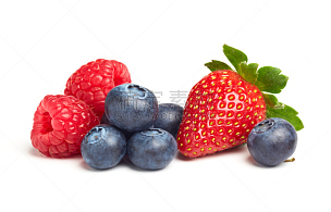 浆果,水平画幅,水果,无人,白色背景,组物体,熟的,背景分离,堆,草莓