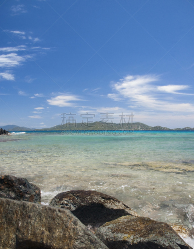 海滩,巨石,圣汤姆斯,圣约翰,维京群岛,垂直画幅,水,天空,无人,云景