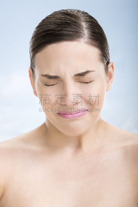 女人,健康保健,垂直画幅,彩妆,黑发,化妆用品,仅成年人,头发,青年人,白色