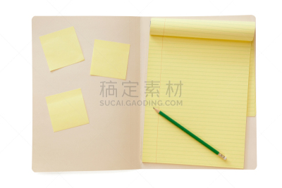 笔记本,文件,马尼拉文件夹,空白的,留白,水平画幅,无人,白色背景,便签,背景分离