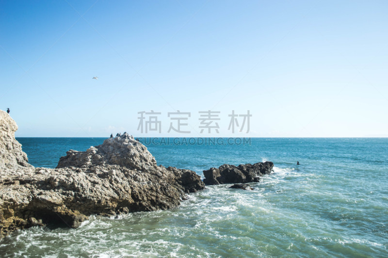 海岸线,岩石,海滩,海湾,兰乔帕洛斯维第斯,云景,云,加利福尼亚,海浪,水湾