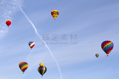 热气球,天空,风,温度,水平画幅,半空中,轻轻浮起,夏天,篮子,交通方式