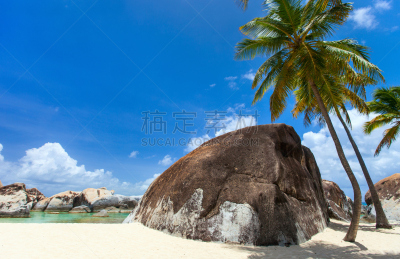 海滩,加勒比海地区,非凡的,树干海湾,维京果岛,英属维尔京群岛,维京群岛,水,天空,水平画幅