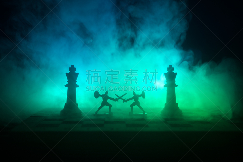 国际象棋,骑军,商务,中世纪时代,棋盘,策略,想法,棋盘游戏