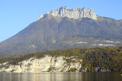 湖,山,安锡,法国,水平画幅,高视角,无人,蓝色,户外,日内瓦