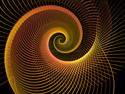 绘画插图,抽象,螺线,黑色背景,分形,梦幻运动游戏,水平画幅,纹理效果,橙色,无人