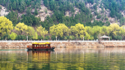 山,河流,绿色,风景,船,东,彝族,龙门石窟,洛阳,河南省