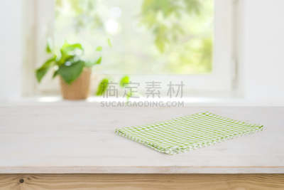 餐巾,乡村风格,木制,背景,厨房,桌子,绿色,空的,洗碗布,纺织品