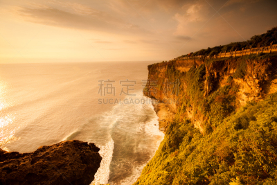 悬崖,巴厘岛,印度尼西亚,风景,乌鲁瓦度,自然,灵性,水平画幅,旅行者,夏天
