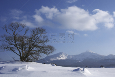 冬天,山,自然,天空,北盐原,福岛里,水平画幅,云,地形,雪
