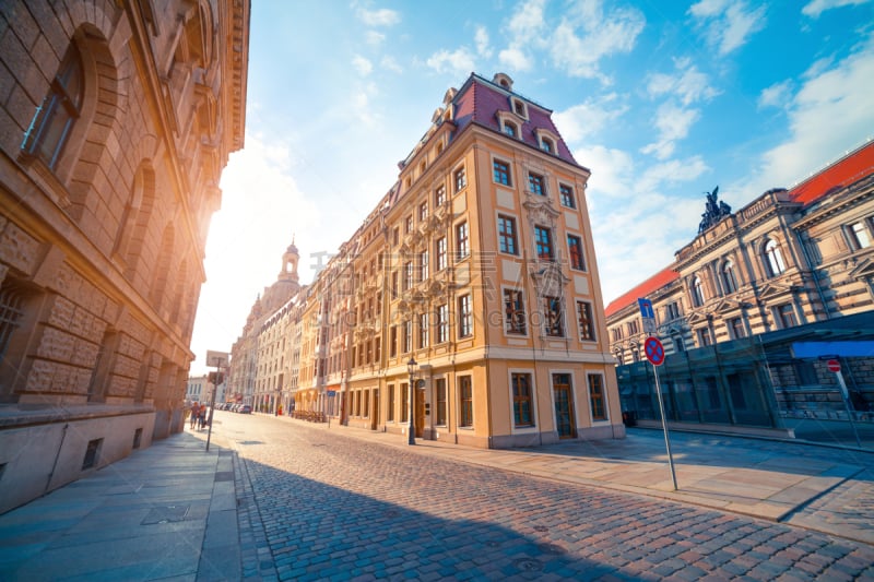 Сolorful morning scene in Dresden.