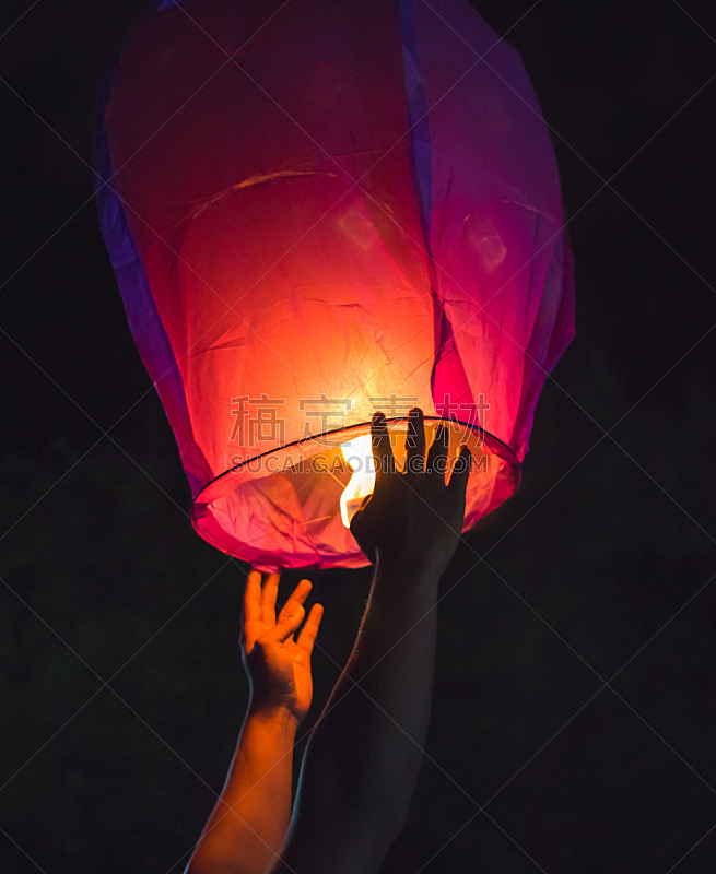 Chinese Lantern Being Released