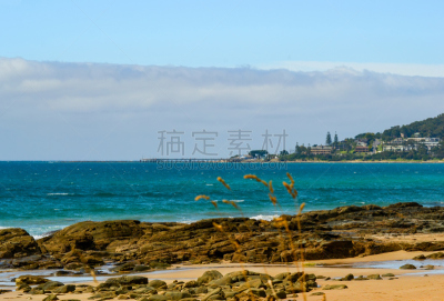 蓝色,太平洋,澳大利亚,海岸线,全部,树荫,水,天空,沙子,夏天