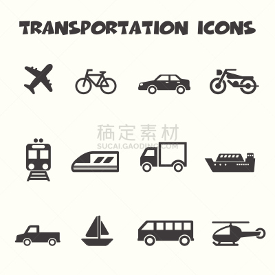 符号,高速列车,地铁,巴士,旅途,背景分离,卡车,工业船,游艇,直升机