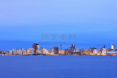 马拉伦湖,斯特罗斯市,正面视角,城市天际线,西曼兰郡,一致,水,天空,外立面,水平画幅