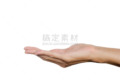 手势语,开着的,拿着,背景分离,分离着色,白色背景,正下方视角,手掌,美,留白