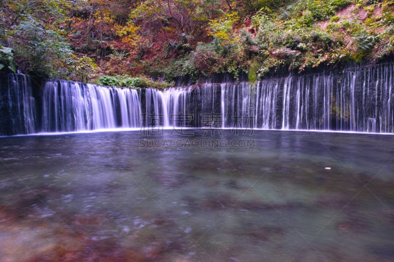 shiraito falls,轻井泽町,避暑圣地,水,度假胜地,水平画幅,瀑布,长野县,无人,户外