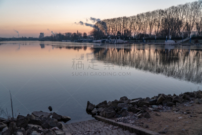 云景,云,黄昏,海岸线,湖,河流,户外,黑森州,天空,威斯巴登