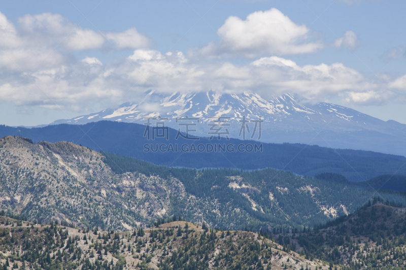 阿达曼山,圣海伦火山火山国家纪念碑,林荫大道,华盛顿州,天空,美国,水平画幅,云,地形,无人