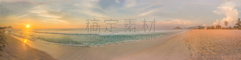 海滩,全景,里约热内卢,日光,南美,水,留白,水平画幅,沙子,巴西东南部