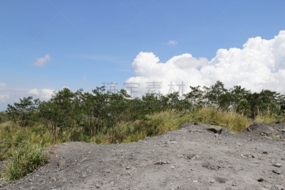 风景,墨拉皮火山,天空,水平画幅,云,山,无人,泥土,日惹特区,户外