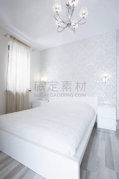 卧室,色彩鲜艳,华贵,汽车头枕,垂直画幅,墙,别墅,居住区,现代,白色