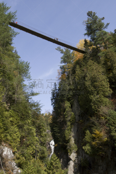 峡谷,桥,在上面,越野障碍赛马,垂直画幅,水,天空,圣安妮,魁北克市,户外