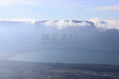 萨瓦,注视镜头,鸭子,艾克斯-累班,法国,云,冬天,图像,雪,无人