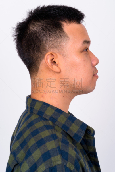 青年人,男人,注视镜头,泰国人,不看镜头,短发,头像,垂直画幅,侧面像,泰国