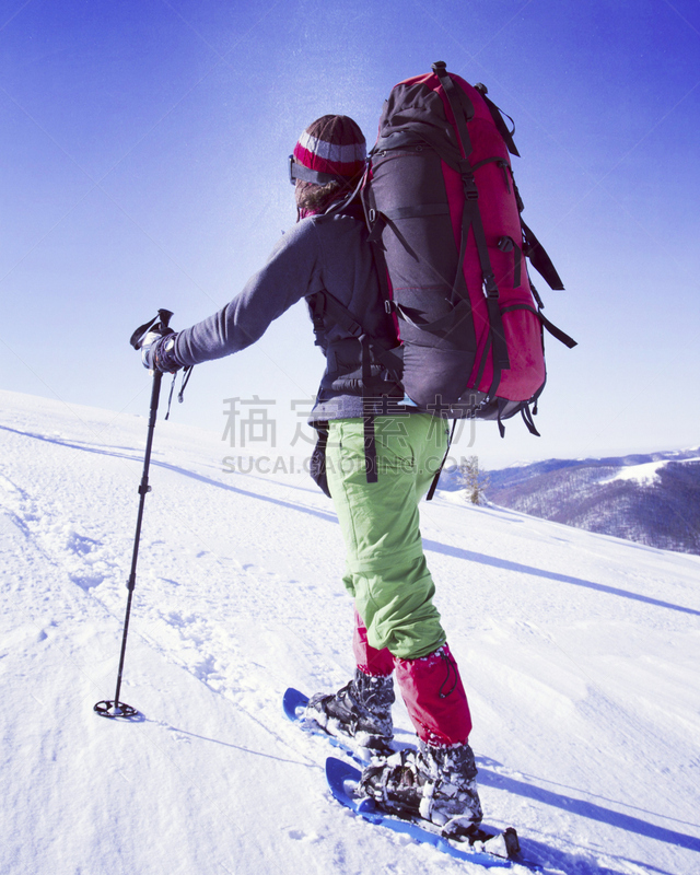 冬天,山,徒步旅行,垂直画幅,稀缺,休闲活动,雪,平和,宁静,夏天