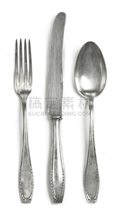 古典式,银餐具,白色背景,银色,分离着色,餐刀,背景分离,食品,拍摄环境,餐具