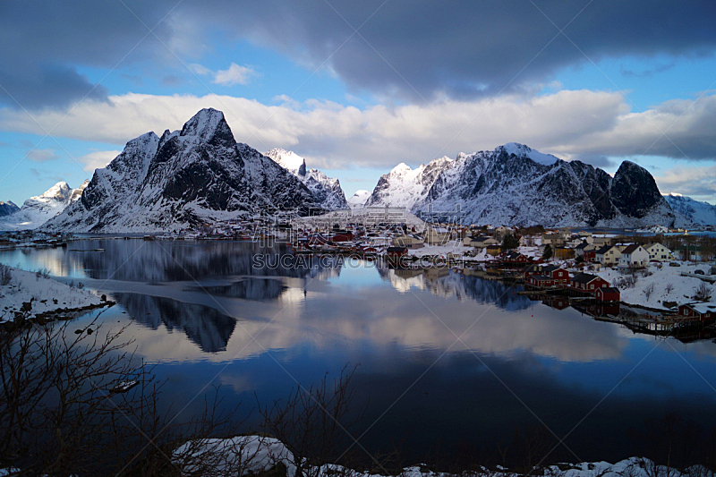 莫斯肯索亚岛,欧洲,挪威,斯堪的纳维亚半岛,欧洲北部,冬天,图像,雪,无人, 罗弗敦群岛