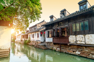 地形,周庄,江苏省,乌镇,古董,著名景点,河流,运河,户外,天空